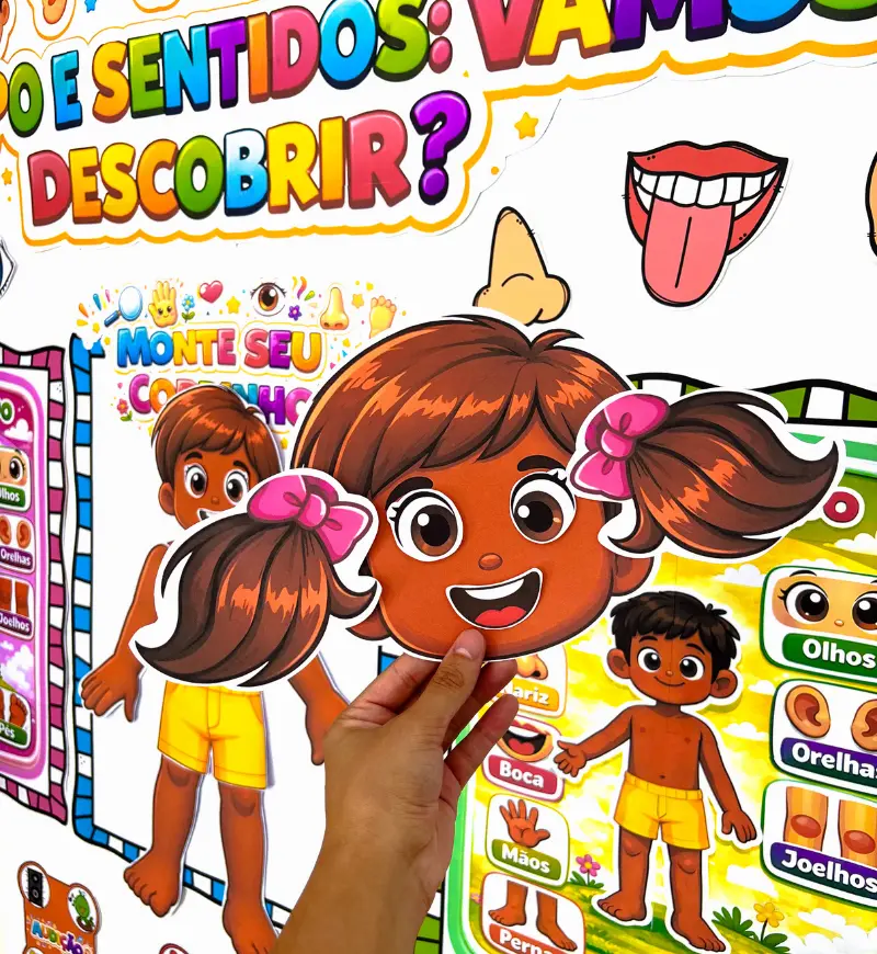 Corpo e cinco sentidos: projeto para Educação Infantil em PDF — amostra 6: Explore o corpo humano e os cinco sentidos na…