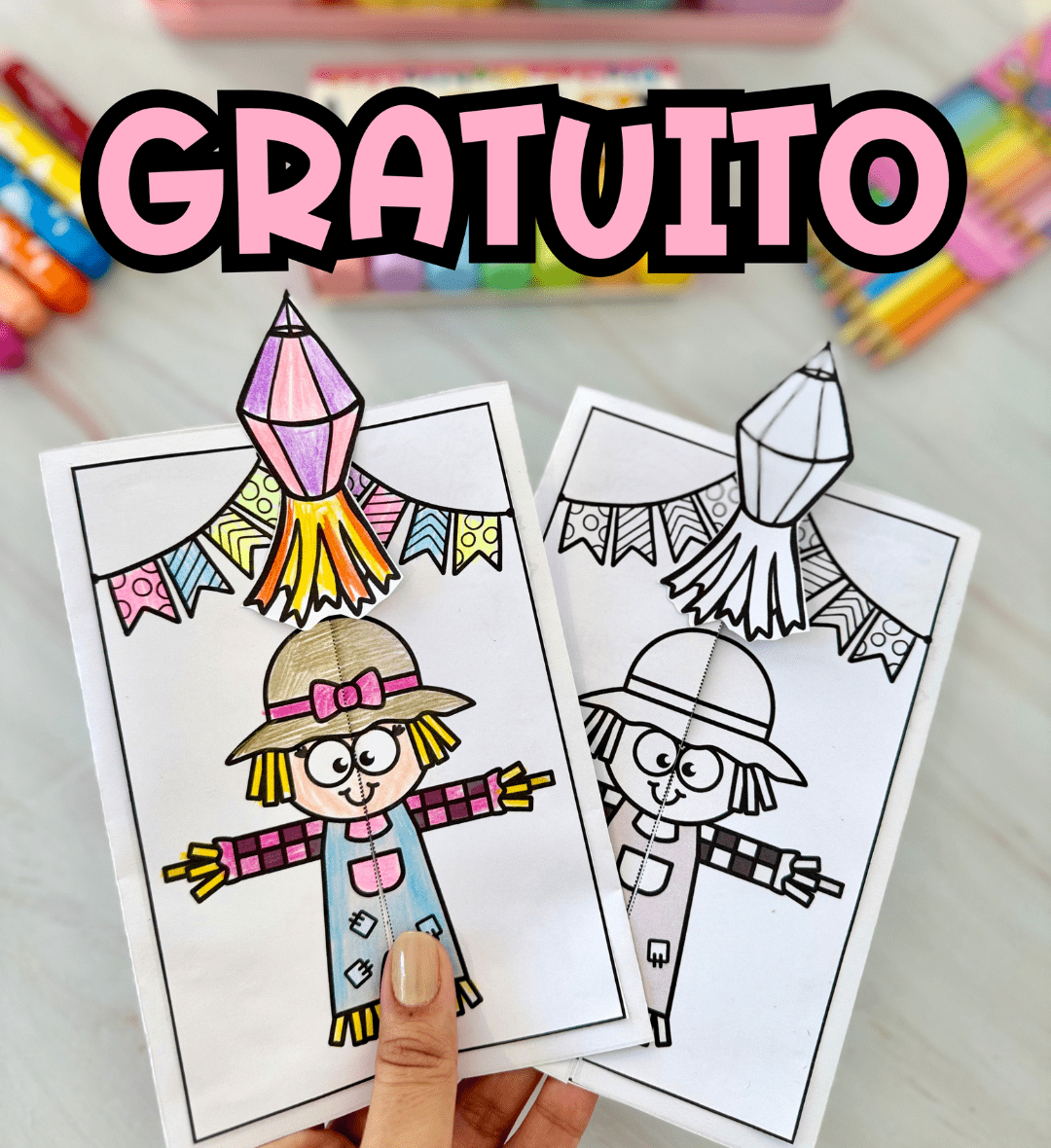 Correio Elegante Junino em PDF com Caixinha e Fichas — amostra 7: Organize uma troca de recados na Festa Junina com…