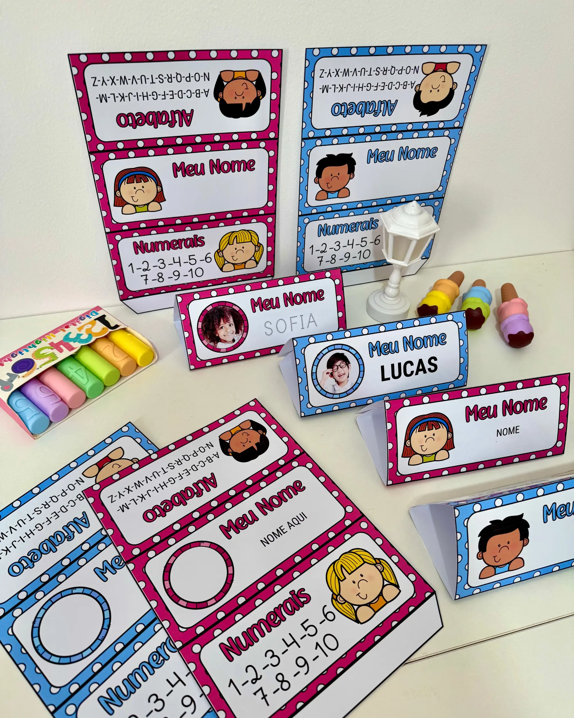 Crachá de Mesa Editável para Educação Infantil e Ensino Fundamental — amostra 1: Uma opção prática para professores que…