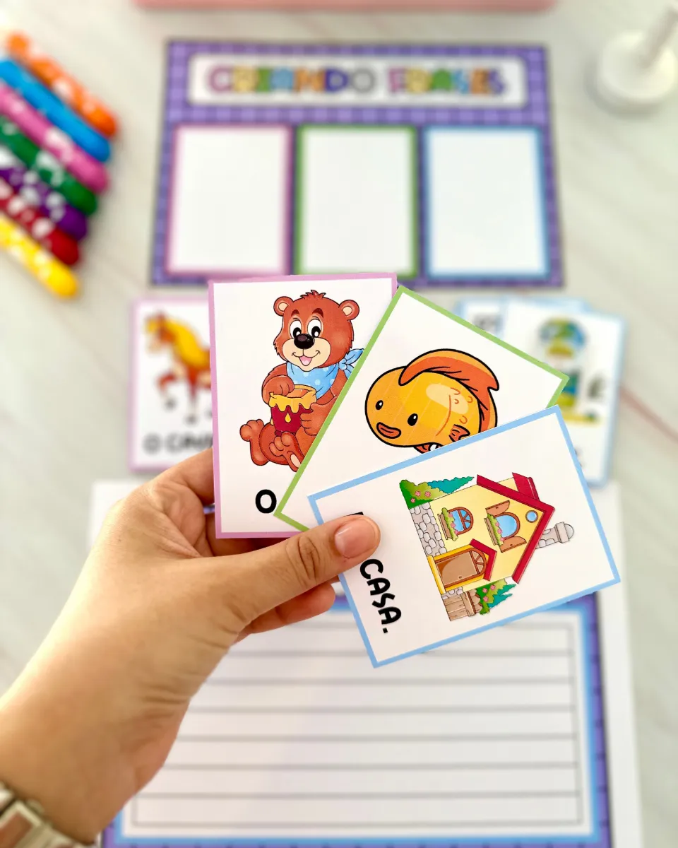 Criando Frases: Material para Educação Infantil e Alfabetização — amostra 3: Material pedagógico Criando Frases…