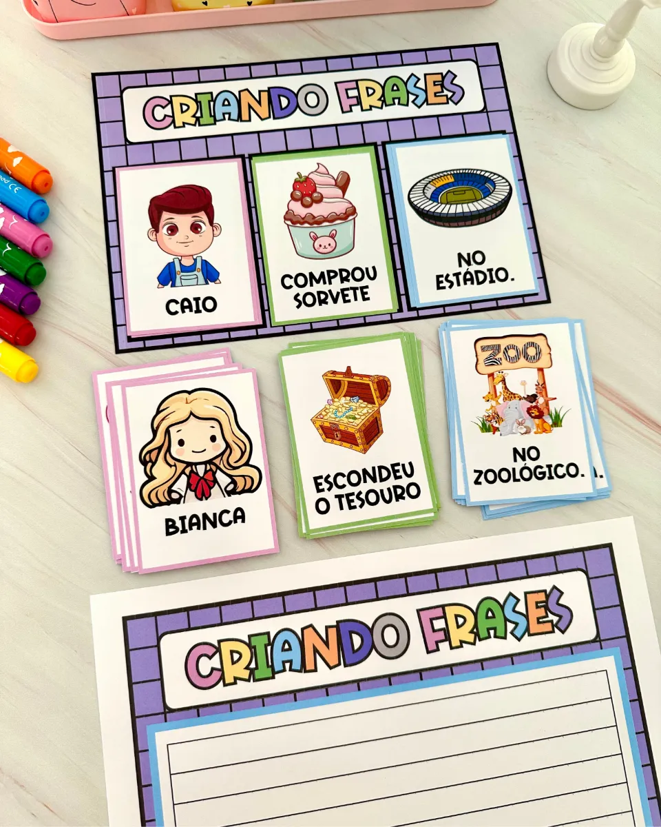 Criando Frases: Material para Educação Infantil e Alfabetização — amostra 5: Material pedagógico Criando Frases…