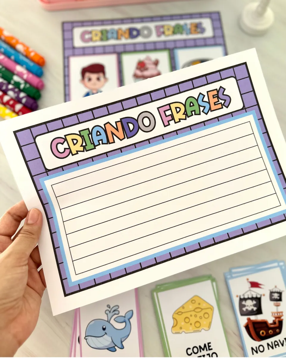 Criando Frases: Material para Educação Infantil e Alfabetização — amostra 6: Material pedagógico Criando Frases…