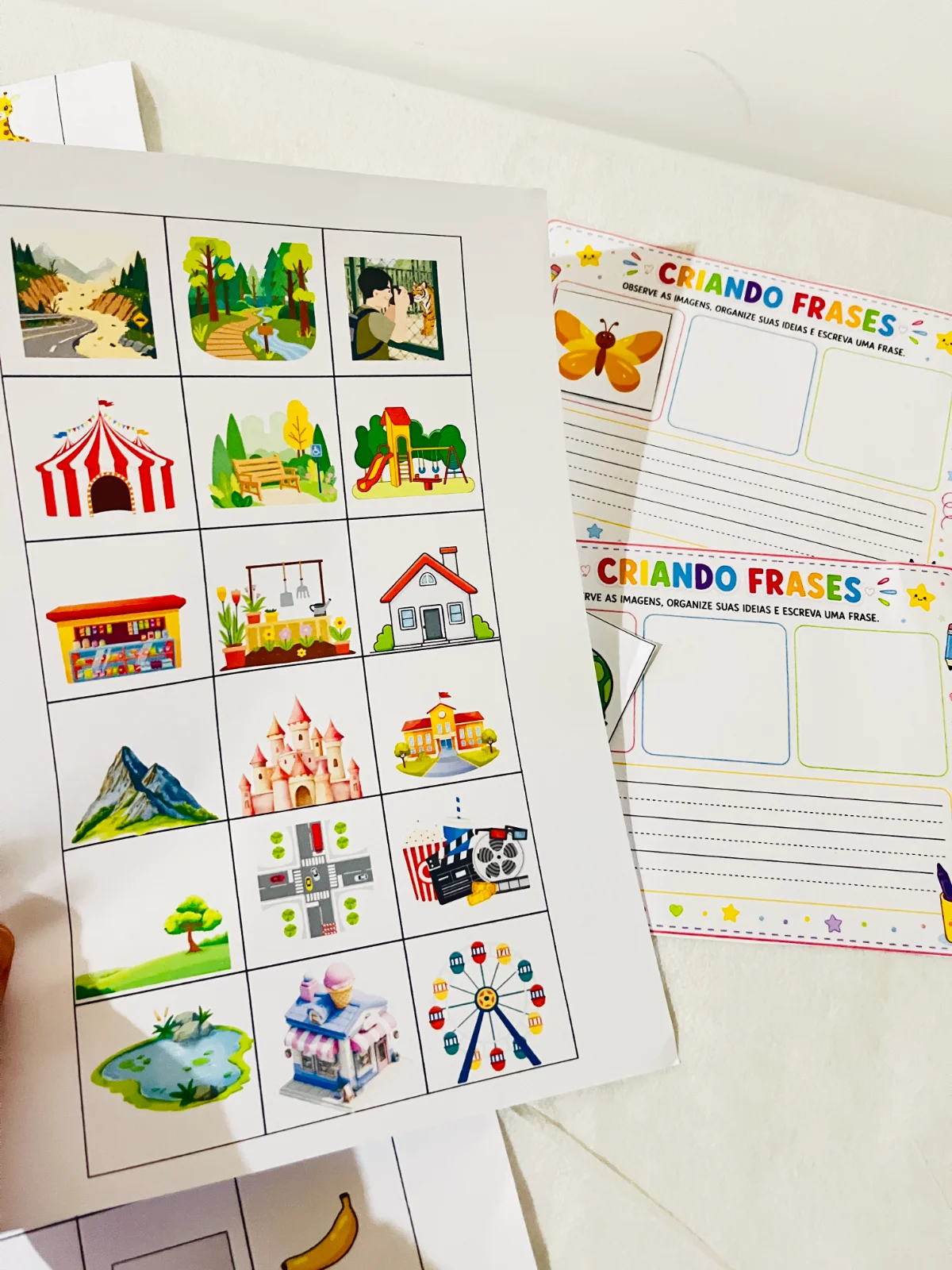 Criando Frases – Sílabas e Ilustrações | 1º e 2º Ano – Português — amostra 4: Criando Frases com sílabas e ilustrações para…
