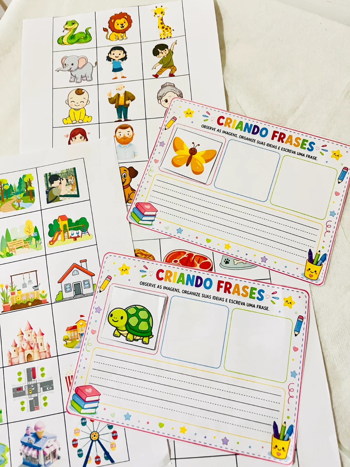 Criando Frases – Sílabas e Ilustrações | 1º e 2º Ano – Português — capa do material