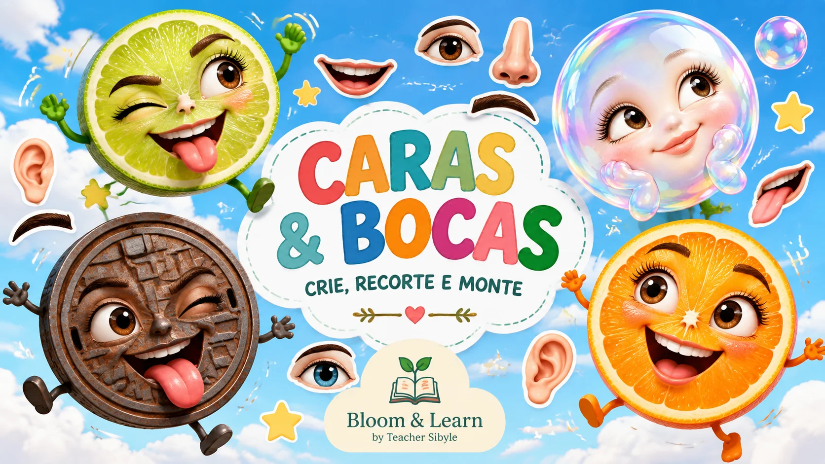 Criar rostos com colagens de elementos reais muitas opções. — amostra 4: 🖨️ Formato e impressão