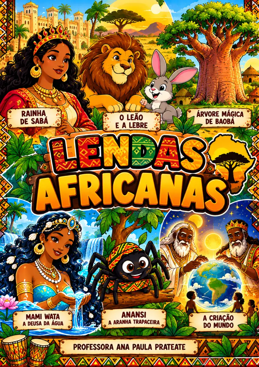 CULTURA E DIVERSIDADE - LENDAS AFRICANAS — Português para Ensino Fundamental I (1º–5º): Essas lendas não só entretêm, mas…