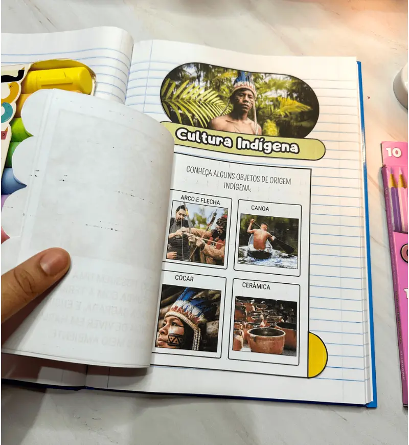 Cultura indígena: livrinho interativo em PDF para imprimir — amostra 3: Como usar em sala de aula