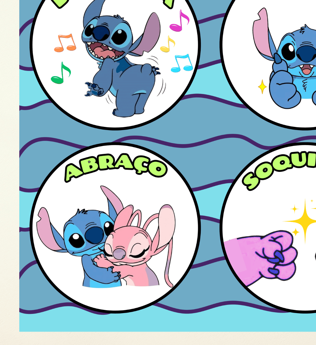 Cumprimento Divertido Stitch: Cartaz em PDF para Imprimir — amostra 2: O que vem no material
