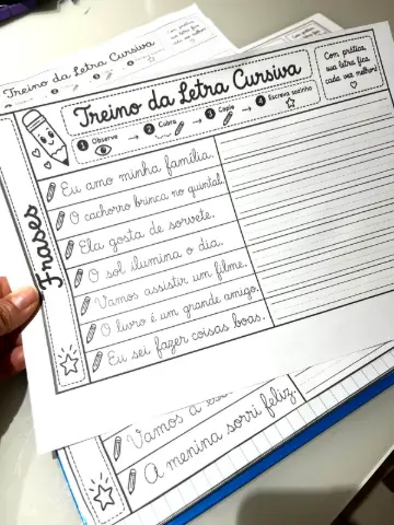 ✍️ DA PALAVRA AO PARÁGRAFO – TREINO DE LETRA CURSIVA — capa do material
