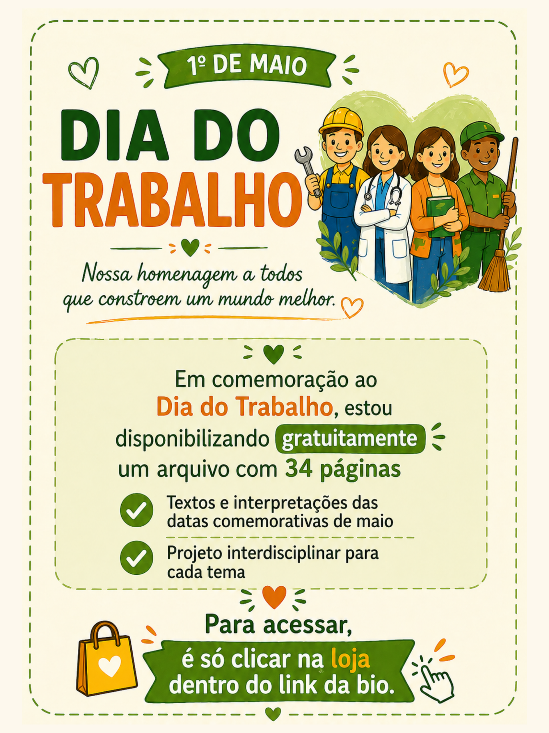 Datas comemorativas Maio GRÁTIS – PDF para Imprimir | Anos Iniciais — amostra 1: 📅✨ Datas comemorativas Maio GRÁTIS