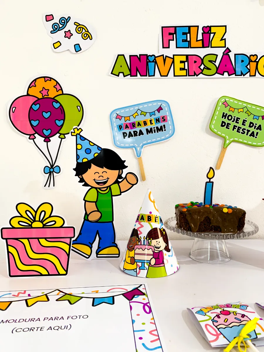 Decoração Aniversariante do Dia Escolar - Painel, Totens de Mesa e Lembrança — amostra 6: Transforme o dia do aluno em um…