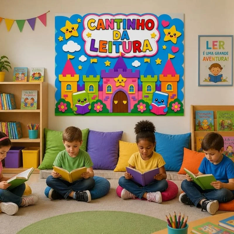 Decoração Cantinho da Leitura para Sala de Aula — capa do material