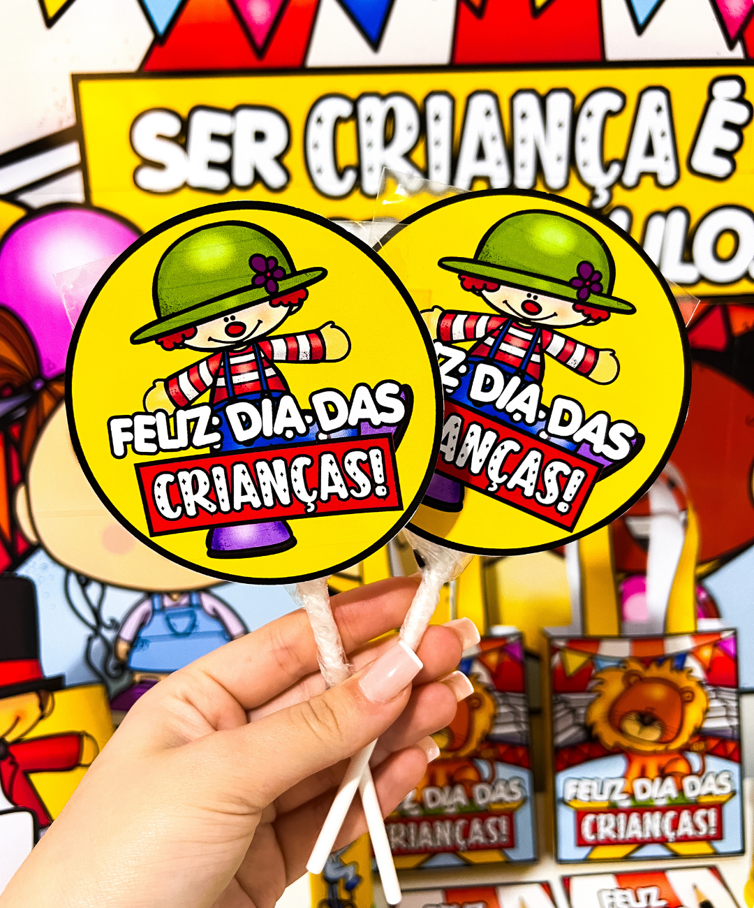 Decoração de Dia das Crianças para imprimir: tema circo — amostra 4: Para quais turmas é indicado