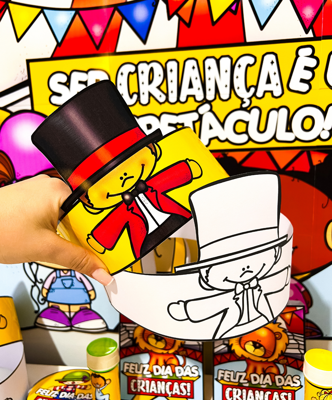 Decoração de Dia das Crianças para imprimir: tema circo — amostra 6: Prepare a sala para o Dia das Crianças com um PDF de…