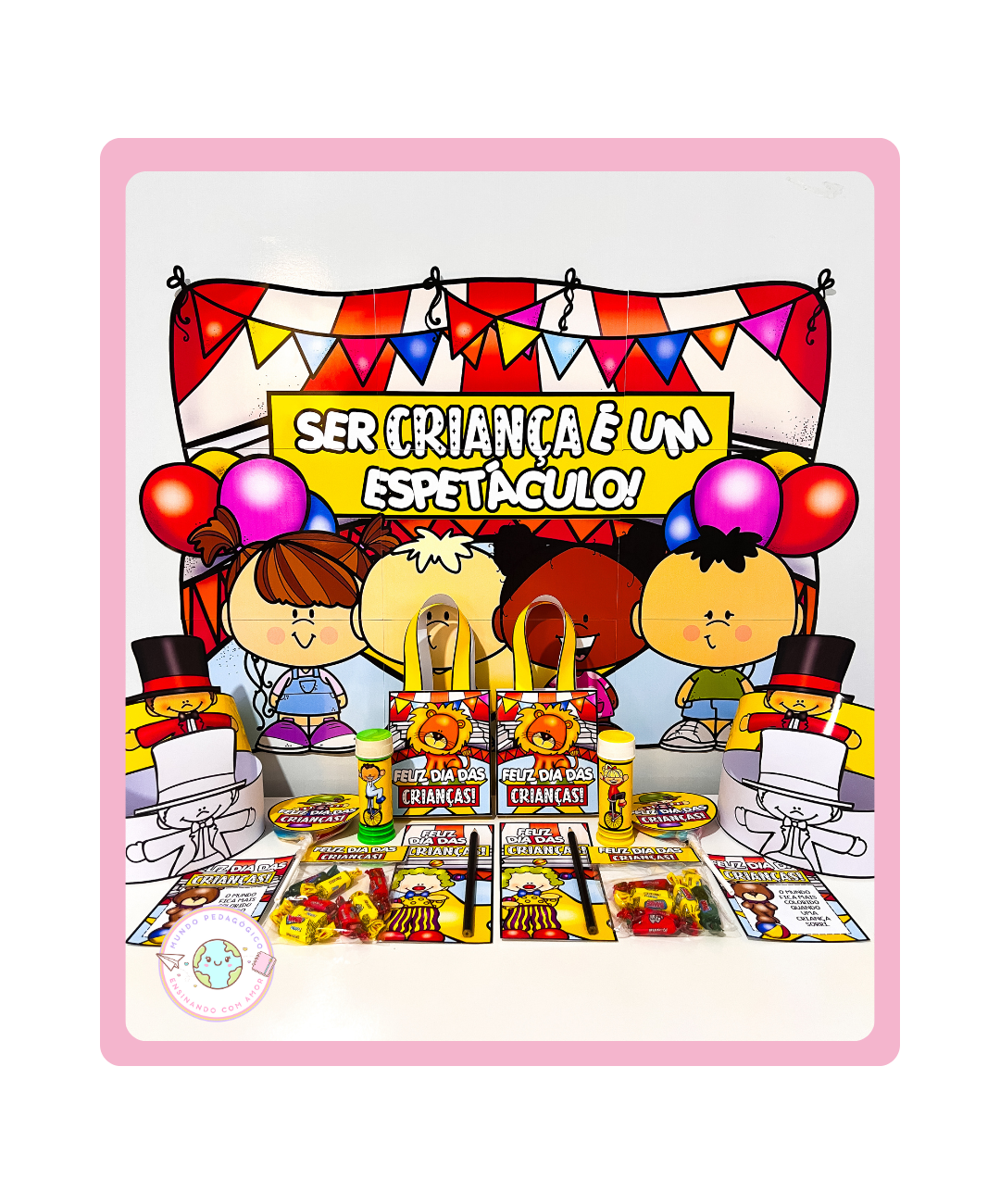 Decoração de Dia das Crianças para imprimir: tema circo — capa do material