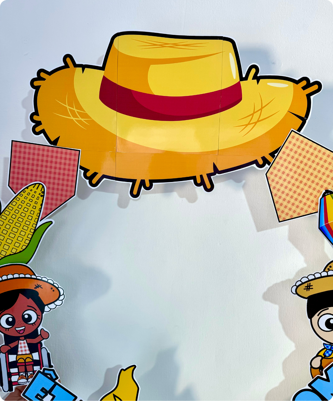 Decoração de festa junina para imprimir e montar no bambolê — amostra 2: Como preparar e usar na escola