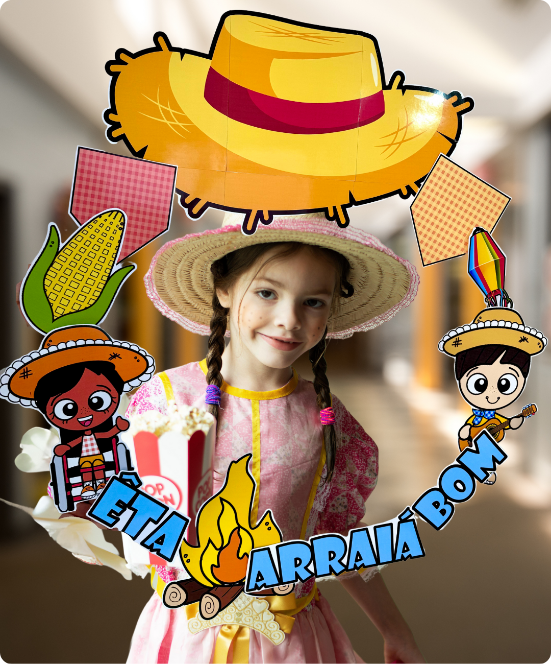 Decoração de festa junina para imprimir e montar no bambolê — amostra 6: Prepare um cantinho de fotos para a Festa Junina…