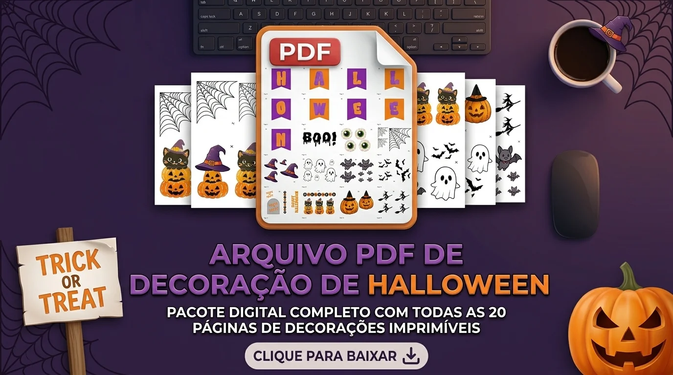 Decoração de Halloween para Imprimir em PDF — capa do material