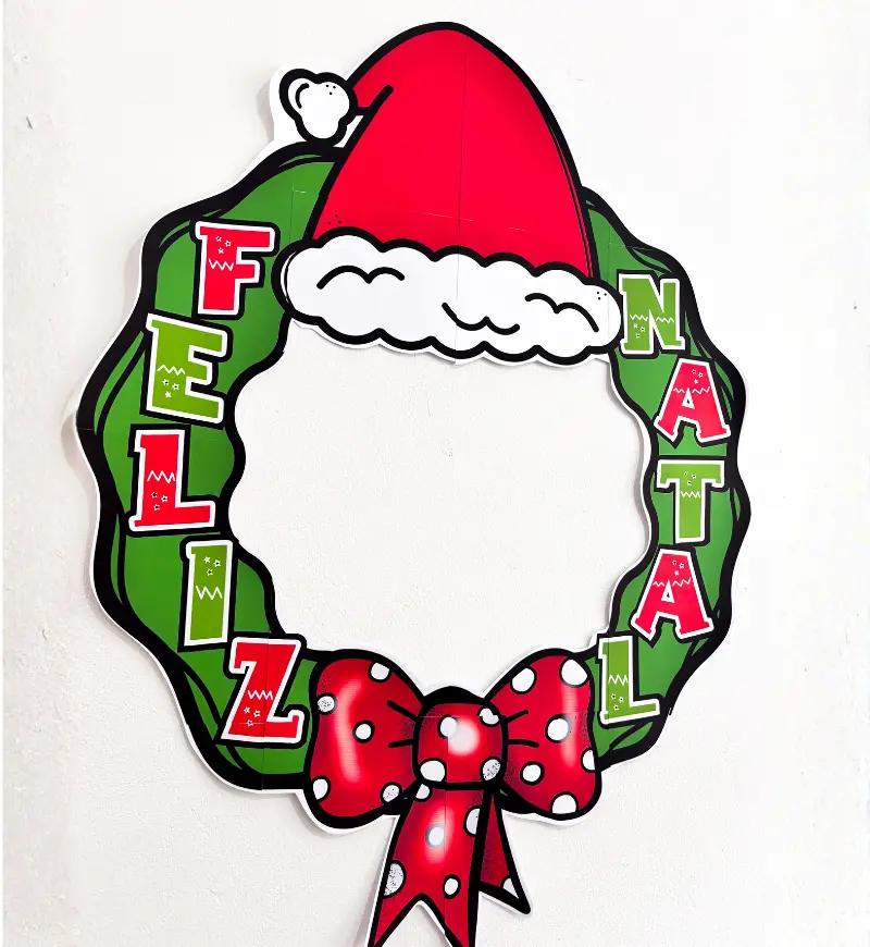 Decoração de Natal para Bambolê: Moldura Feliz Natal em PDF — amostra 2: O que vem no material