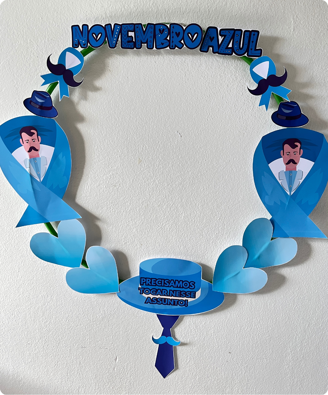 Decoração de Novembro Azul para imprimir — amostra 2: Como aplicar na escola