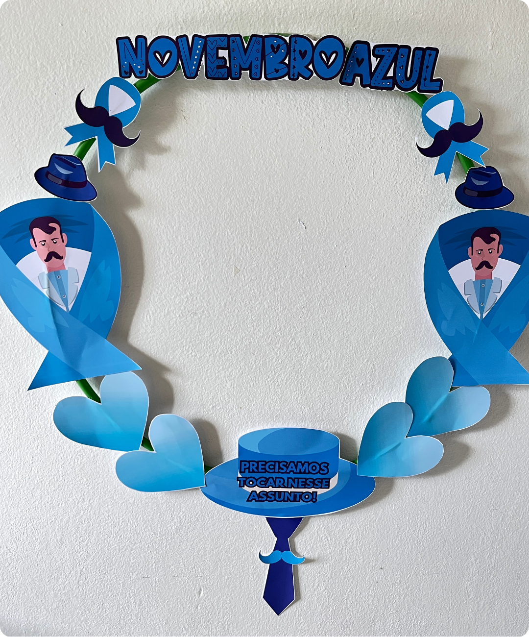 Decoração de Novembro Azul para imprimir — amostra 3: O que você recebe no arquivo
