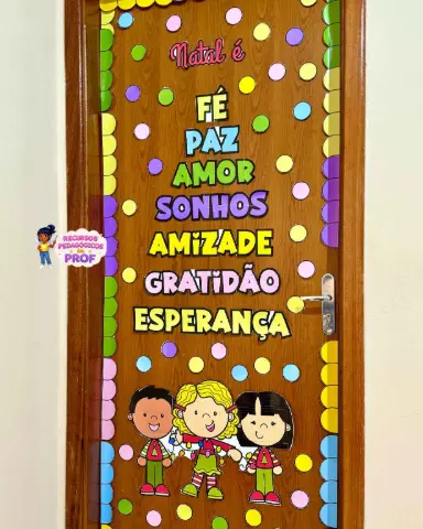 Decoração de porta de Natal para imprimir — amostra 5: Habilidades BNCC