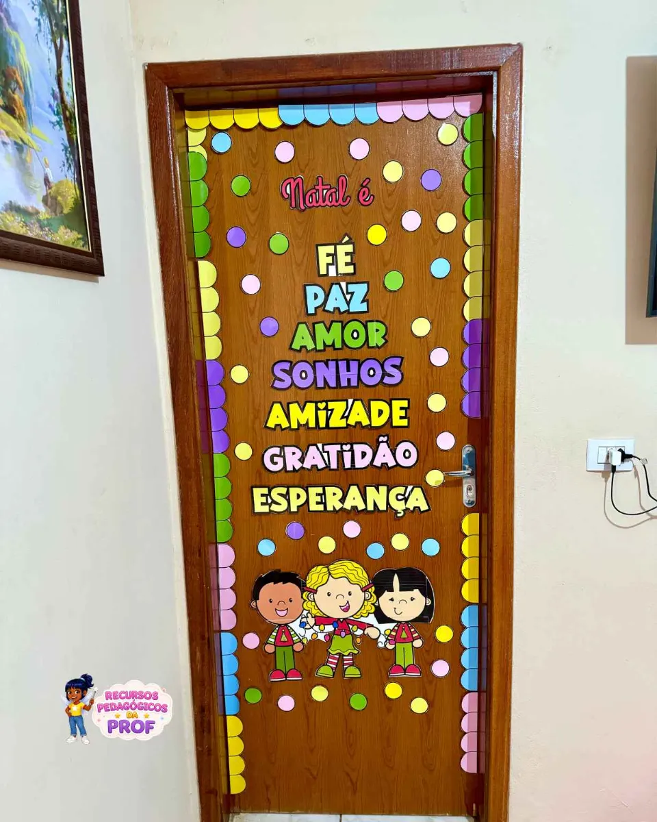 Decoração de porta de Natal para imprimir — Datas comemorativas para Todas as séries: Decore a porta da sala com um PDF de…