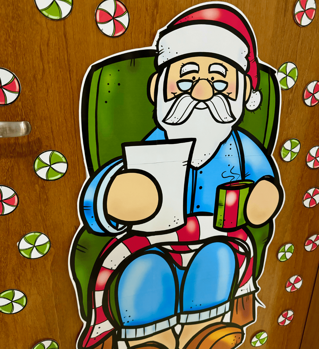 Decoração de Porta Papai Noel em PDF para Educação Infantil — amostra 1: Decoração de Porta Papai Noel para o Natal