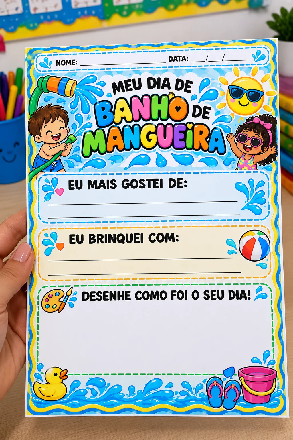 Decoração infantil Dia do banho de mangueira — amostra 2: Deixe o momento de diversão ainda mais especial com uma atividade…