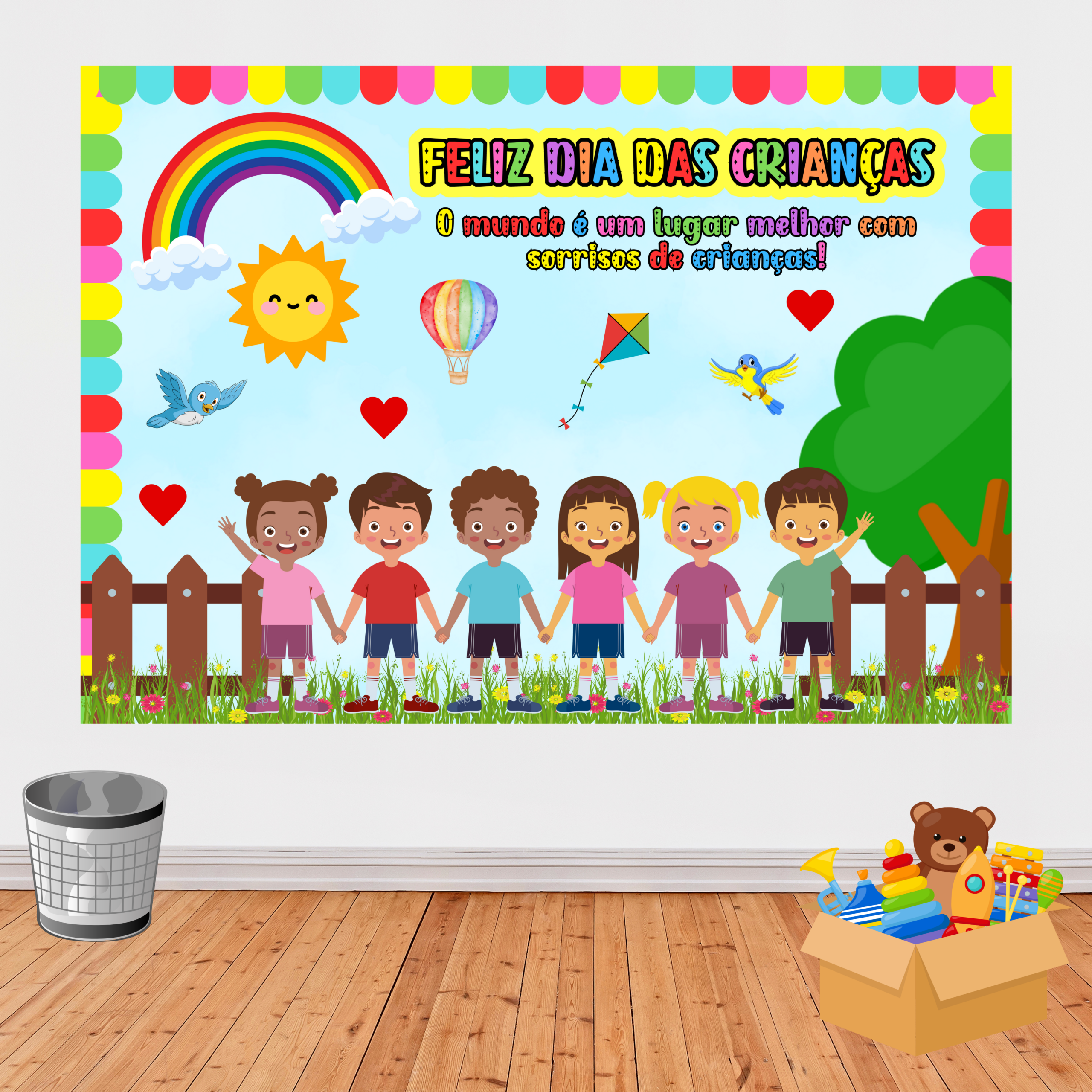 Decoração / painel dia das crianças – PDF para Imprimir — Datas comemorativas para Educação Infantil: Lindo painel para…