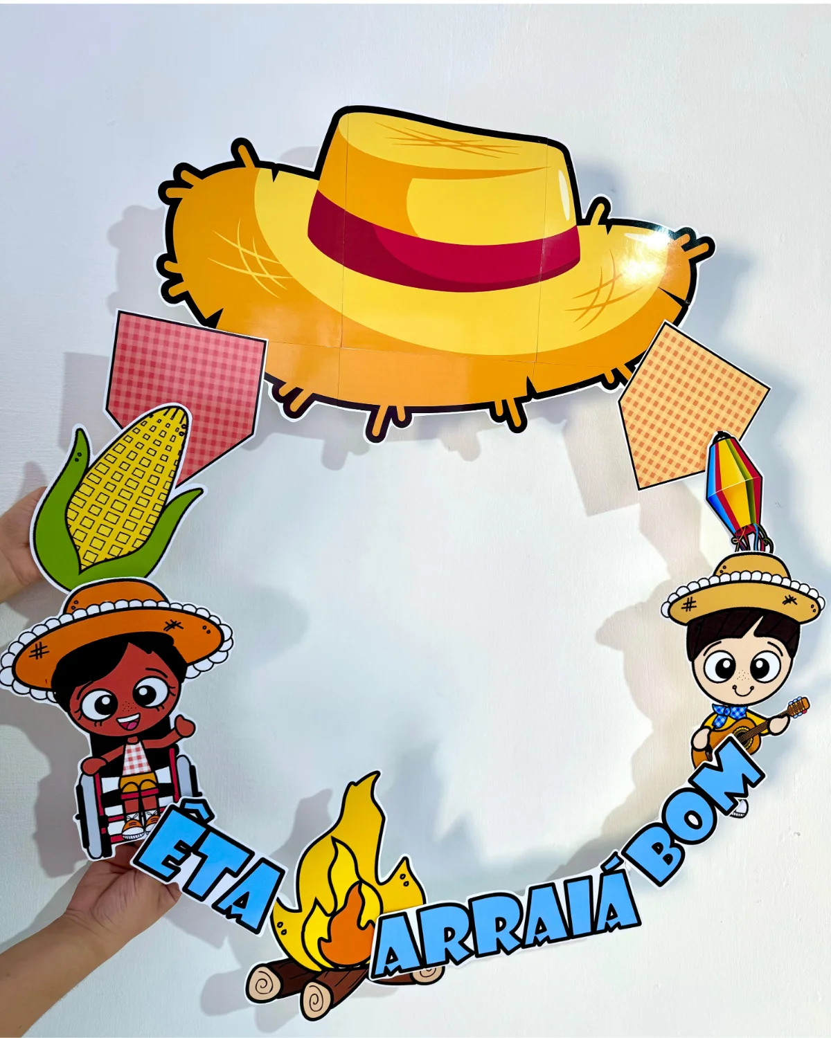 DECORAÇÃO PARA BAMBOLÊ — TEMA FESTA JUNINA — amostra 1: O que vem no material