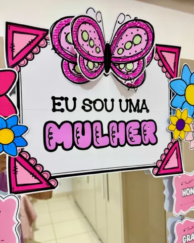 Decoração para espelho tema “Dia da Mulher”. — amostra 6: O material vai ilustrado e ampliado, em PDF pronto para impressão
