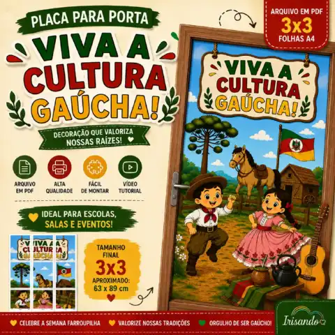 Decoração para Porta – Viva a Cultura Gaúcha! — capa do material