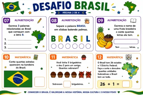 🇧🇷 DESAFIO BRASIL | 24 MISSÕES VARIADAS — amostra 3: Desafio Brasil — 24 missões lúdicas para aprender, brincar e… 🇧🇷 DESAFIO BRASIL | 24 MISSÕES VARIADAS — amostra 3: Desafio Brasil — 24 missões lúdicas para aprender, brincar e…