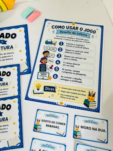 Desafio da Leitura – Atividades de Leitura de Palavras e Frases para Alfabetização — amostra 6: Transforme a prática da…