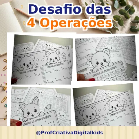 Desafio das 4 Operações Matemáticas - 3° ao 5° ano — capa do material