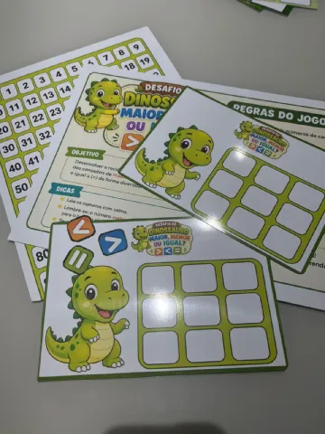 Desafio do Dinossauro (Sinais Matemáticos) Recurso Pedagógico — amostra 2: 🦖🔢 APRENDER MAIOR, MENOR E IGUAL PODE SER UMA…