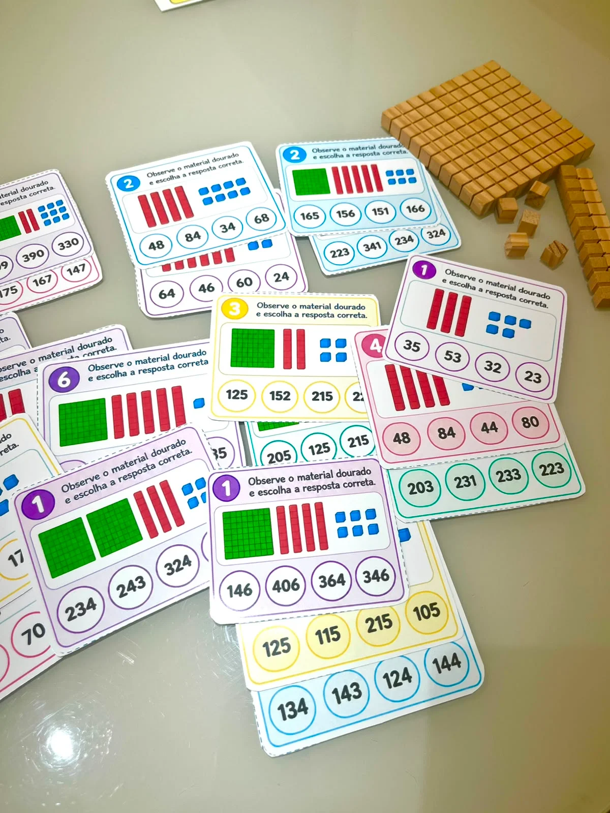 Desafio do Material Dourado – 2º ano — amostra 1: Atividade de Matemática com material dourado para identificar centenas,…