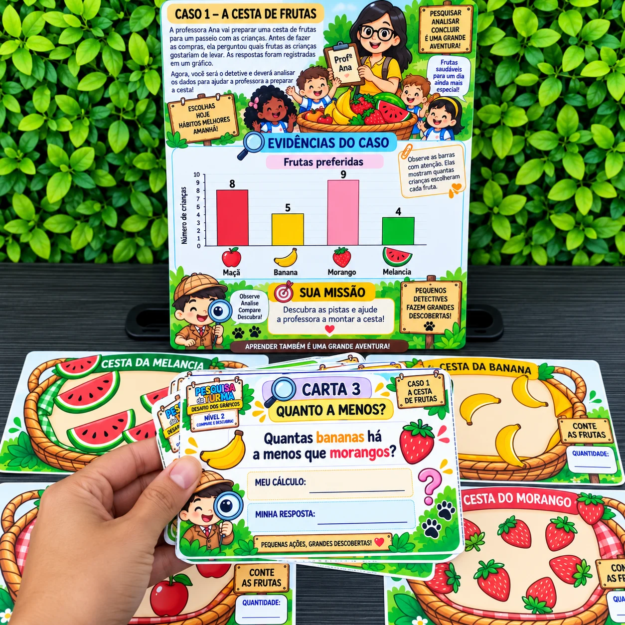 Desafio dos Gráficos | Caso 1: A Cesta de Frutas — amostra 1: 🍎 Caso 1 – A Cesta de Frutas
