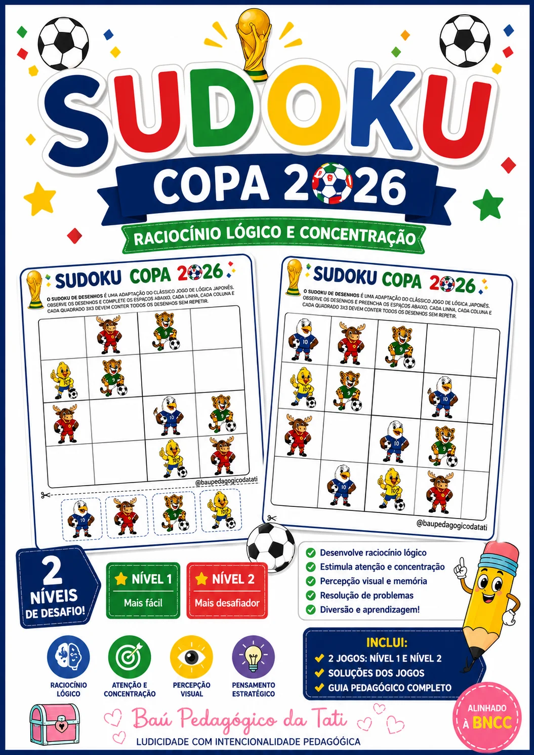 Desafio Sudoku Kids: Raciocínio Lógico e Concentração — capa do material