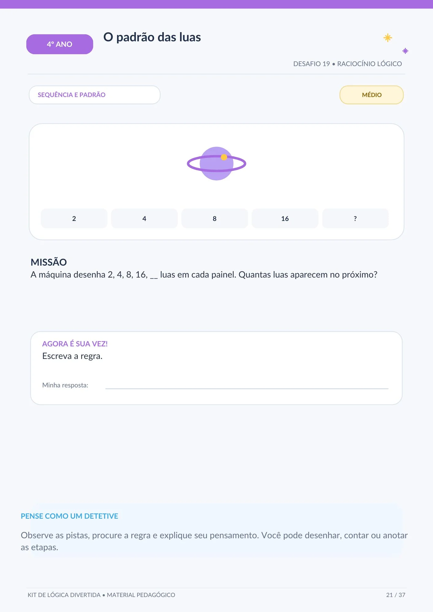 Desafios Matemáticos do 1º ao 5º Ano: Atividades Lúdicas para Imprimir — amostra 4: Kit com 30 desafios de lógica para o… Desafios Matemáticos do 1º ao 5º Ano: Atividades Lúdicas para Imprimir — amostra 4: Kit com 30 desafios de lógica para o…