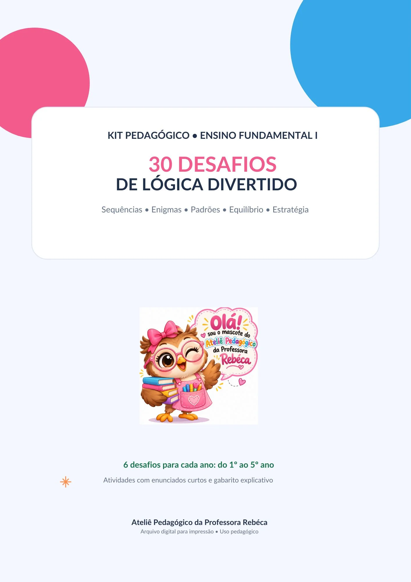 Desafios Matemáticos do 1º ao 5º Ano: Atividades Lúdicas para Imprimir — Alfabetização para 5º ano: Kit com 30 desafios de…