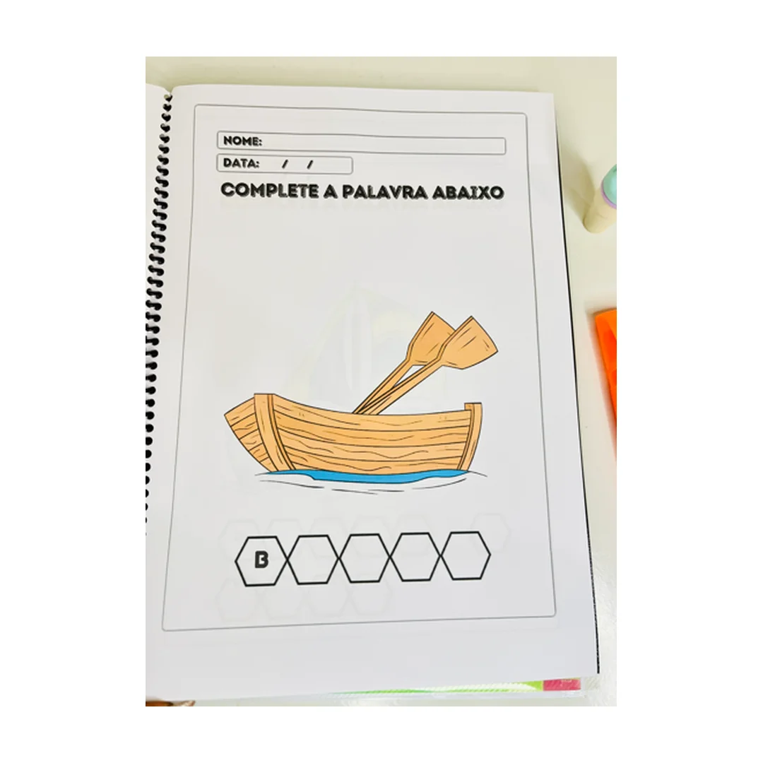 DESCOBRINDO AS PALAVRAS -ALFABETIZAÇÃO — amostra 2: Apostila lúdica de alfabetização para descobrir e completar palavras,…