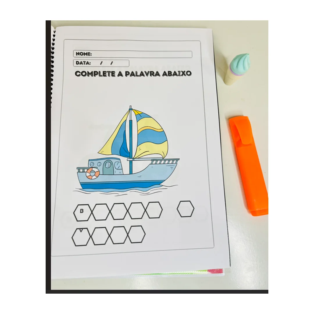 DESCOBRINDO AS PALAVRAS -ALFABETIZAÇÃO — amostra 3: Apostila lúdica de alfabetização para descobrir e completar palavras,…