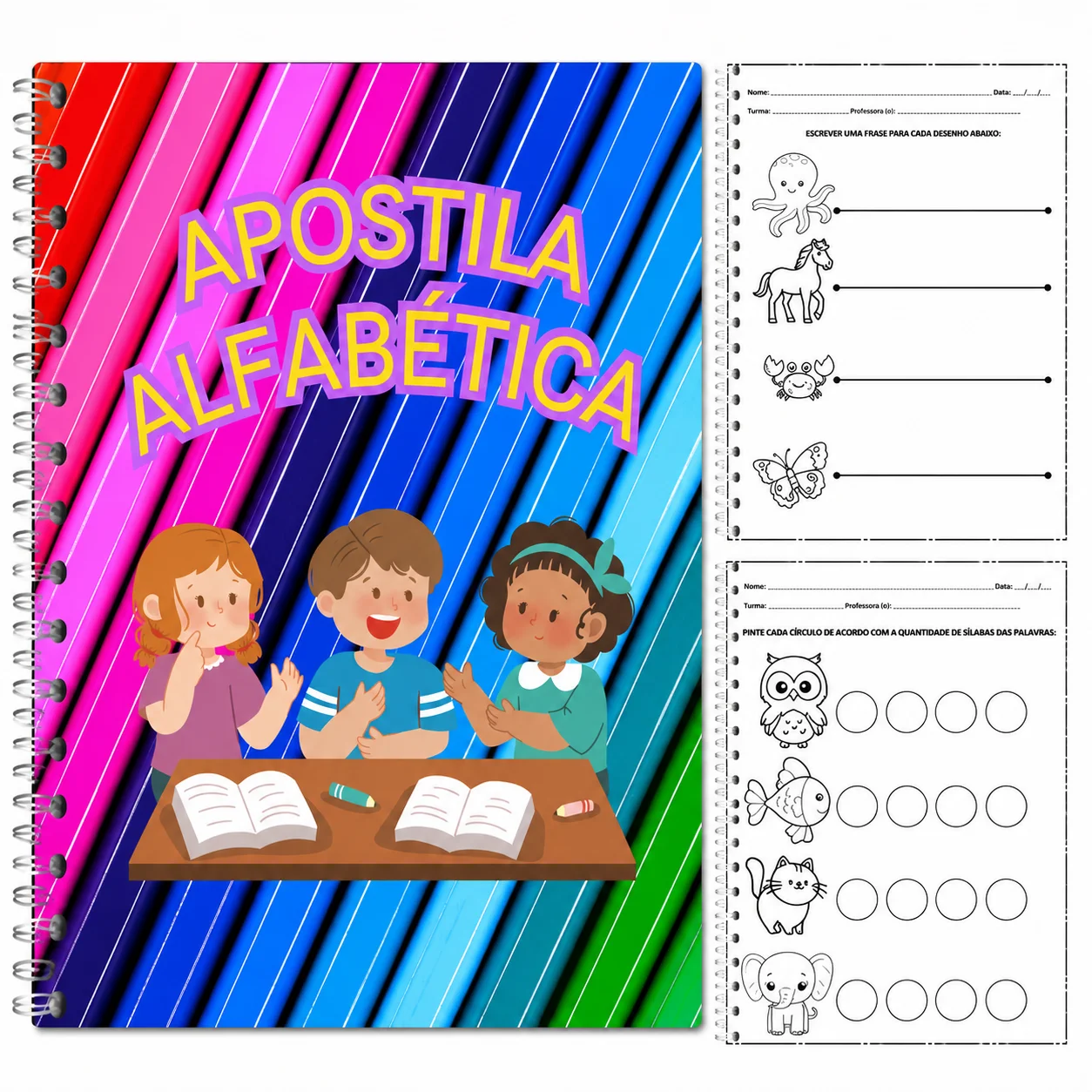 Descobrindo as Palavras – Apostila de Alfabetização — capa do material