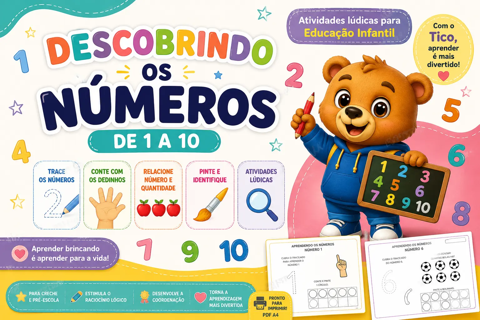 Descobrindo os Números de 1 a 10 | Educação Infantil — Matemática para Educação Infantil: Atividades lúdicas para…