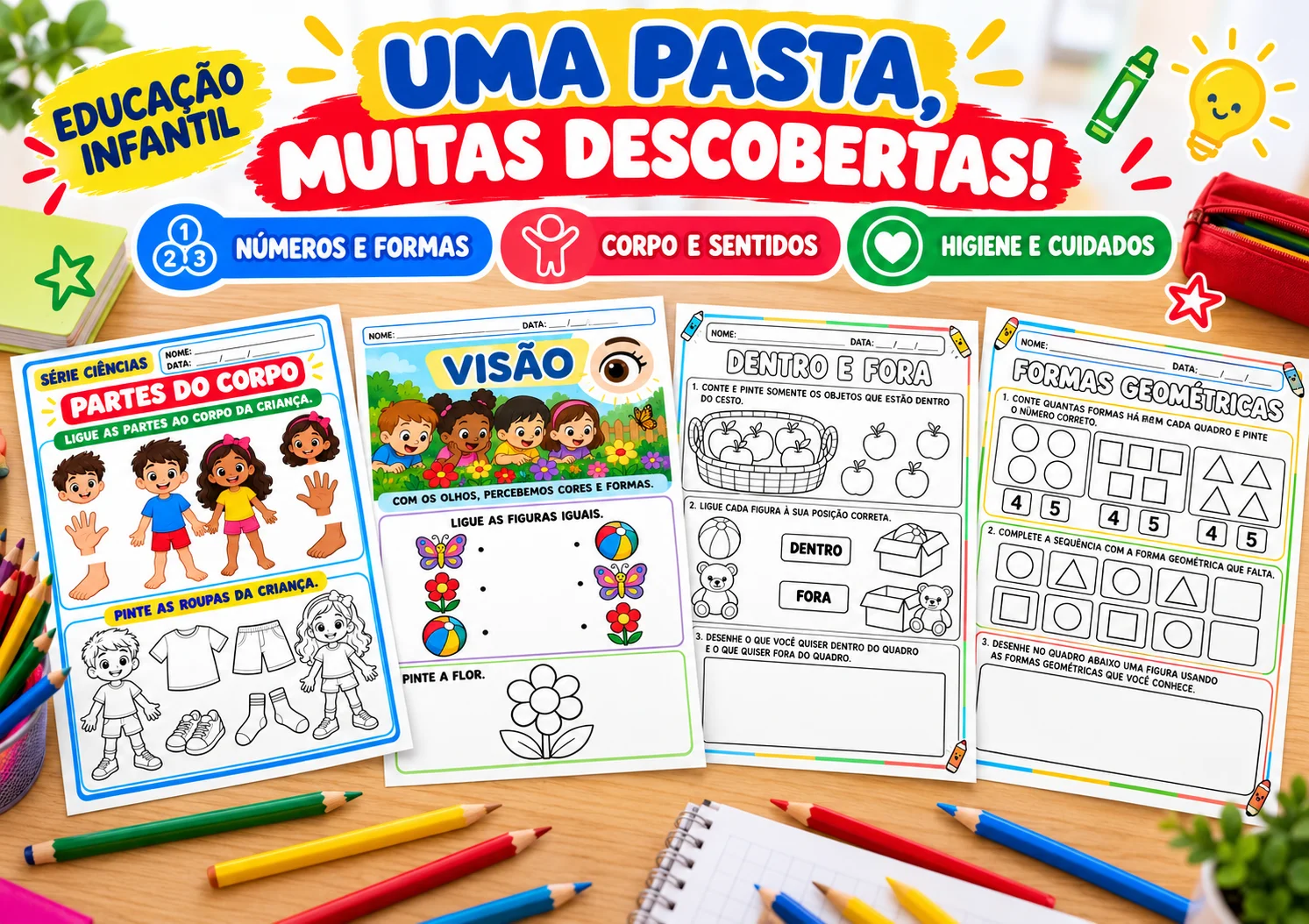 Descobrir, Brincar e Aprender | 121 Atividades para Ed. Infantil — Matemática para Educação Infantil: Coleção com 121…