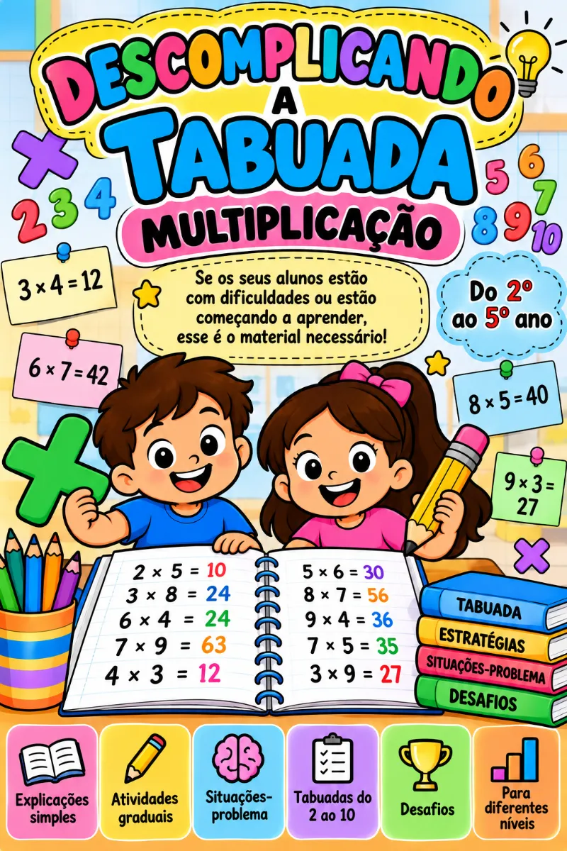 Descomplicando a tabuada! — Atividades para 2º ano: ✖️ **TABUADA SEM COMPLICAÇÃO