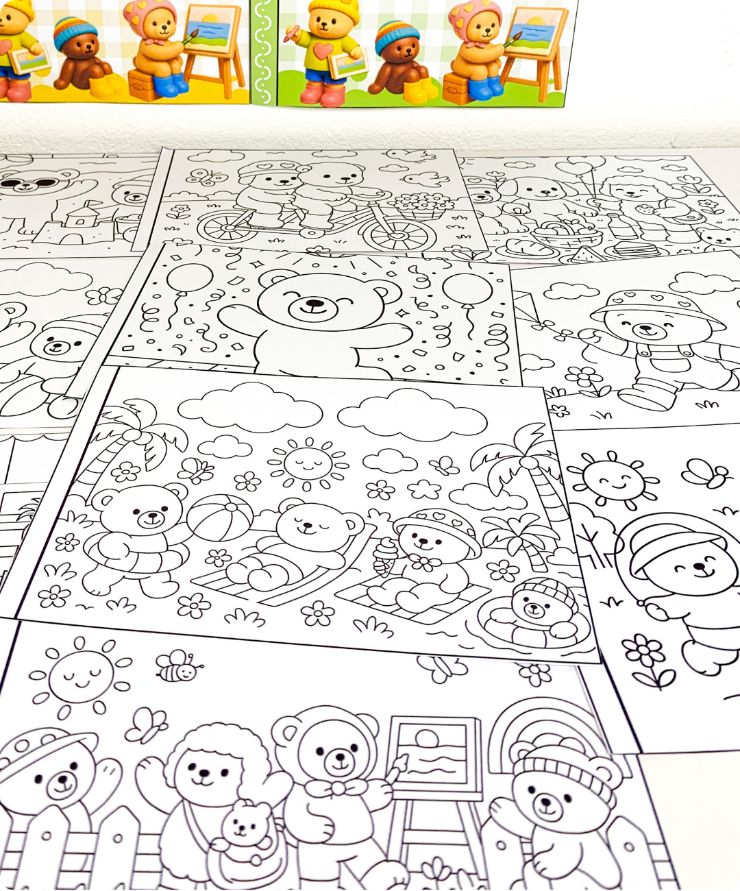 Desenhos de férias para imprimir e colorir — amostra 3: O que acompanha o material