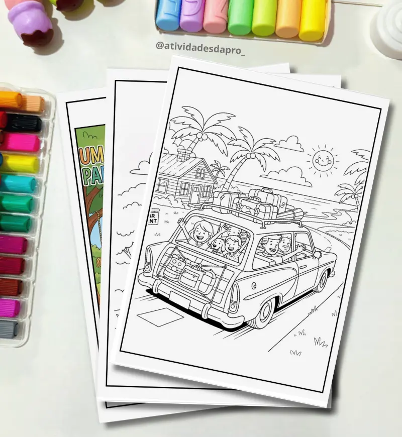 Desenhos para colorir: e-book com 100 opções para imprimir — amostra 2: O que vem no material
